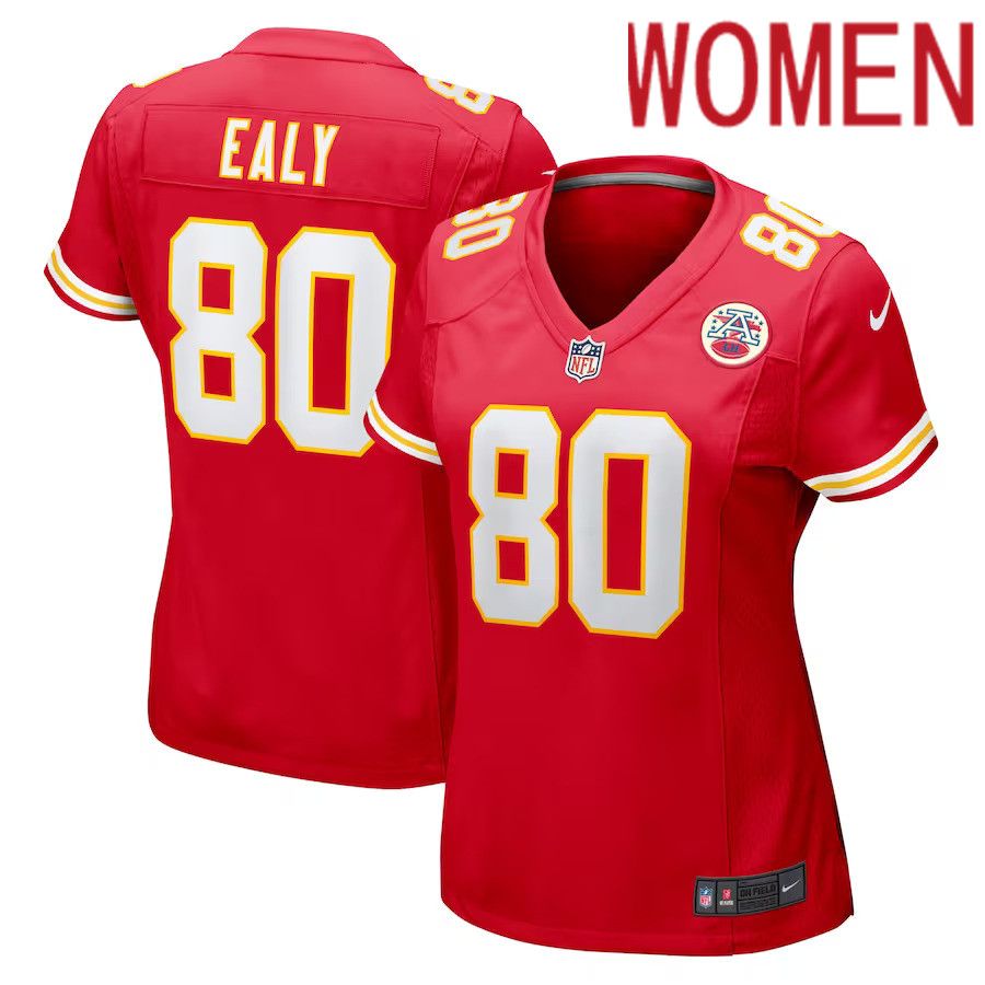 Women Kansas City Chiefs 80 Jerrion Ealy Nike Red Game Player NFL Jersey